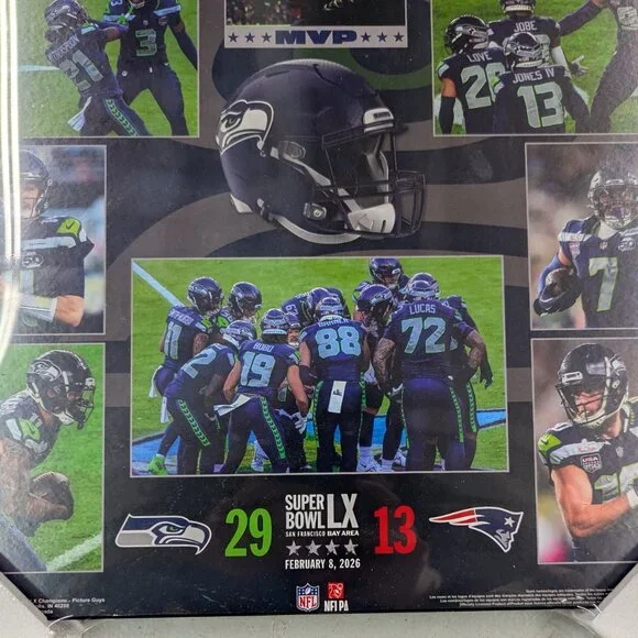 Seattle Seahawks Super Bowl LX Championship Plaque (16x20") *NEW* - Picture 5 of 6